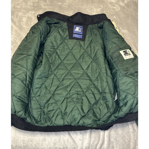 VINTAGE University of Miami Hurricanes Starter Jacket Coat Size Large Hood Logo - Picture 8 of 16